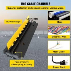 40.5 in. x 10 in. x 2 in. Clamshell Cable Organizers 2-Channel Speed Bump 22,000 lbs. Load Cable Protector Ramp, 5-Pack by VEVOR -AC WORKS Shop vevor cable organizers gxb5tz1000x250x50v0 4f 1000