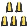 40.5 in. x 10 in. x 2 in. Clamshell Cable Organizers 2-Channel Speed Bump 22,000 lbs. Load Cable Protector Ramp, 5-Pack by VEVOR