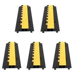 40.5 in. x 10 in. x 2 in. Clamshell Cable Organizers 2-Channel Speed Bump 22,000 lbs. Load Cable Protector Ramp, 5-Pack by VEVOR