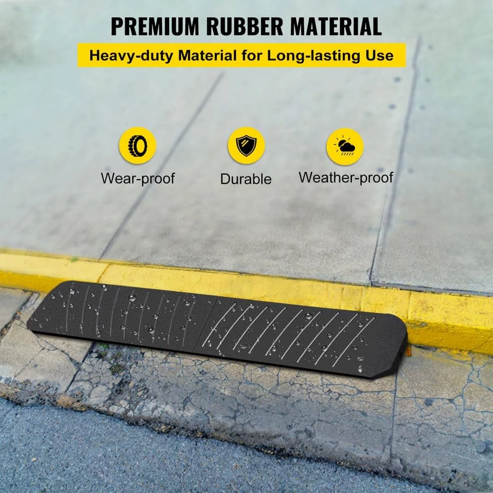 47.2 in. x 16.1 in. x 2.6 in. Speed Bump 1-Channel Cable Protectors Rubber Driveway Ramps, 2-Pack by VEVOR 5 47.2 in. x 16.1 in. x 2.6 in. Speed Bump 1-Channel Cable Protectors Rubber Driveway Ramps, 2-Pack by VEVOR - Image 3
