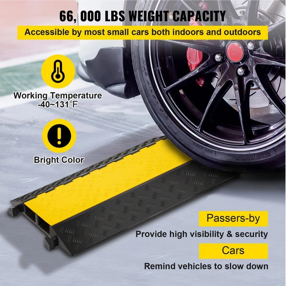 37.4in. x 22.6in. x 3.5in. Cable Organizer 2-Channel Speed Bump 22,000 lbs. Load Clamshell Cable Protectors Ramp, 1-Pack by VEVOR 6 37.4in. x 22.6in. x 3.5in. Cable Organizer 2-Channel Speed Bump 22,000 lbs. Load Clamshell Cable Protectors Ramp, 1-Pack by VEVOR - Image 4
