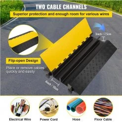 37.4in. x 22.6in. x 3.5in. Cable Organizer 2-Channel Speed Bump 22,000 lbs. Load Clamshell Cable Protectors Ramp, 1-Pack by VEVOR 12 37.4in. x 22.6in. x 3.5in. Cable Organizer 2-Channel Speed Bump 22,000 lbs. Load Clamshell Cable Protectors Ramp, 1-Pack by VEVOR -AC WORKS Shop vevor cable organizers lcgxb000000000001v0 4f 1000