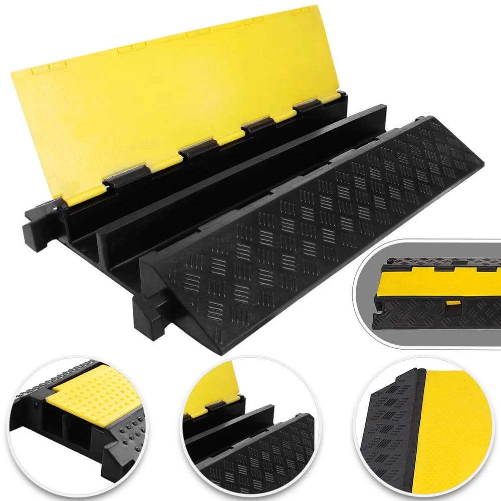 37.4in. x 22.6in. x 3.5in. Cable Organizer 2-Channel Speed Bump 22,000 lbs. Load Clamshell Cable Protectors Ramp, 1-Pack by VEVOR 3 37.4in. x 22.6in. x 3.5in. Cable Organizer 2-Channel Speed Bump 22,000 lbs. Load Clamshell Cable Protectors Ramp, 1-Pack by VEVOR