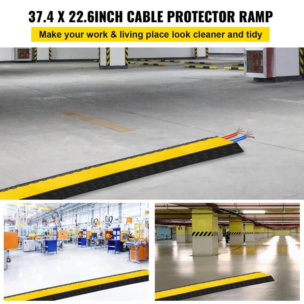 37.4in. x 22.6in. x 3.5in. Cable Organizer 2-Channel Speed Bump 22,000 lbs. Load Clamshell Cable Protectors Ramp, 1-Pack by VEVOR 4 37.4in. x 22.6in. x 3.5in. Cable Organizer 2-Channel Speed Bump 22,000 lbs. Load Clamshell Cable Protectors Ramp, 1-Pack by VEVOR - Image 2