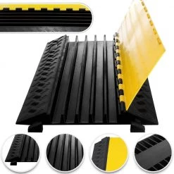 35 in. x 20 in. x 2 in. Clamshell Cable Organizer 5-Channel Speed Bump 88,184 lbs. Load Cable Protectors Ramps, 1-Pack by VEVOR