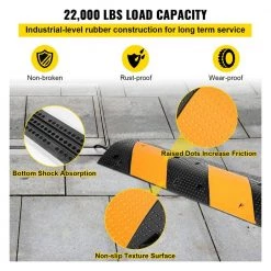 40.2 in. x 11.8 in. x 2.4 in. Cable Organizers 2-Channel Speed Bump 22,000 lbs. Load Cable Protectors Ramps, 2-Pack by VEVOR -AC WORKS Shop vevor cable organizers yczdlcg402pcs1s6rv0 1f 1000
