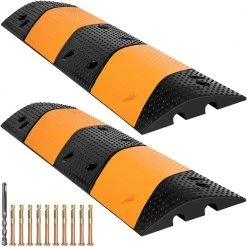 40.2 in. x 11.8 in. x 2.4 in. Cable Organizers 2-Channel Speed Bump 22,000 lbs. Load Cable Protectors Ramps, 2-Pack by VEVOR