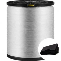 1800 lbs. Polyester Pull Tape 630 ft. x 5/8 in. Flat Tape for Wire and Cable Conduit Work Variable Functions, White by VEVOR