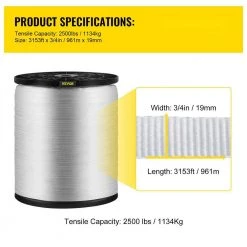 2500 lbs. Polyester Pull Tape 3153 ft. x 3/4 in. Polyester Webbing Suitable For Packaging In Crafting, White by VEVOR 15 2500 lbs. Polyester Pull Tape 3153 ft. x 3/4 in. Polyester Webbing Suitable For Packaging In Crafting, White by VEVOR -AC WORKS Shop vevor fish tape poles dlld19mmx961m1b8pv0 76 1000