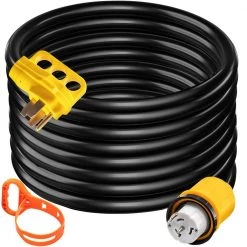 30 ft. 50 Amp 250-Volt 12,000-Watt Black Cable Generator Power Cord ETL Listed Extension Cord by VEVOR