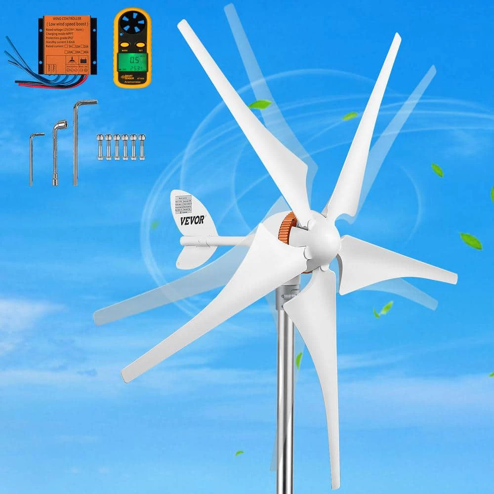 Wind Turbine Generator 400-Watt Auto Adjust Windward Direction 5 Blades Wind Power Generator with MPPT Controller by VEVOR 9 Wind Turbine Generator 400-Watt Auto Adjust Windward Direction 5 Blades Wind Power Generator with MPPT Controller by VEVOR - Image 8