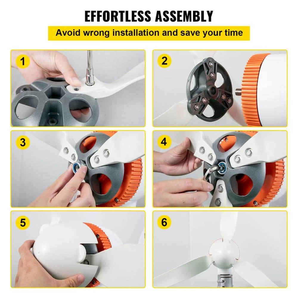 Wind Turbine Generator 400-Watt 12-Volt/AC Wind Turbine Kit 3 Blades Wind Power Generator with MPPT Controller by VEVOR 7 Wind Turbine Generator 400-Watt 12-Volt/AC Wind Turbine Kit 3 Blades Wind Power Generator with MPPT Controller by VEVOR - Image 5