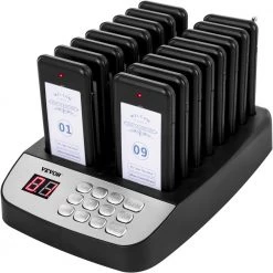 AC WORKS Shop 26 F100 Wireless Calling System 16 Pagers Max 98 Beepers Restaurant Pager System Set with Vibration, Flashing and Buzzer by VEVOR