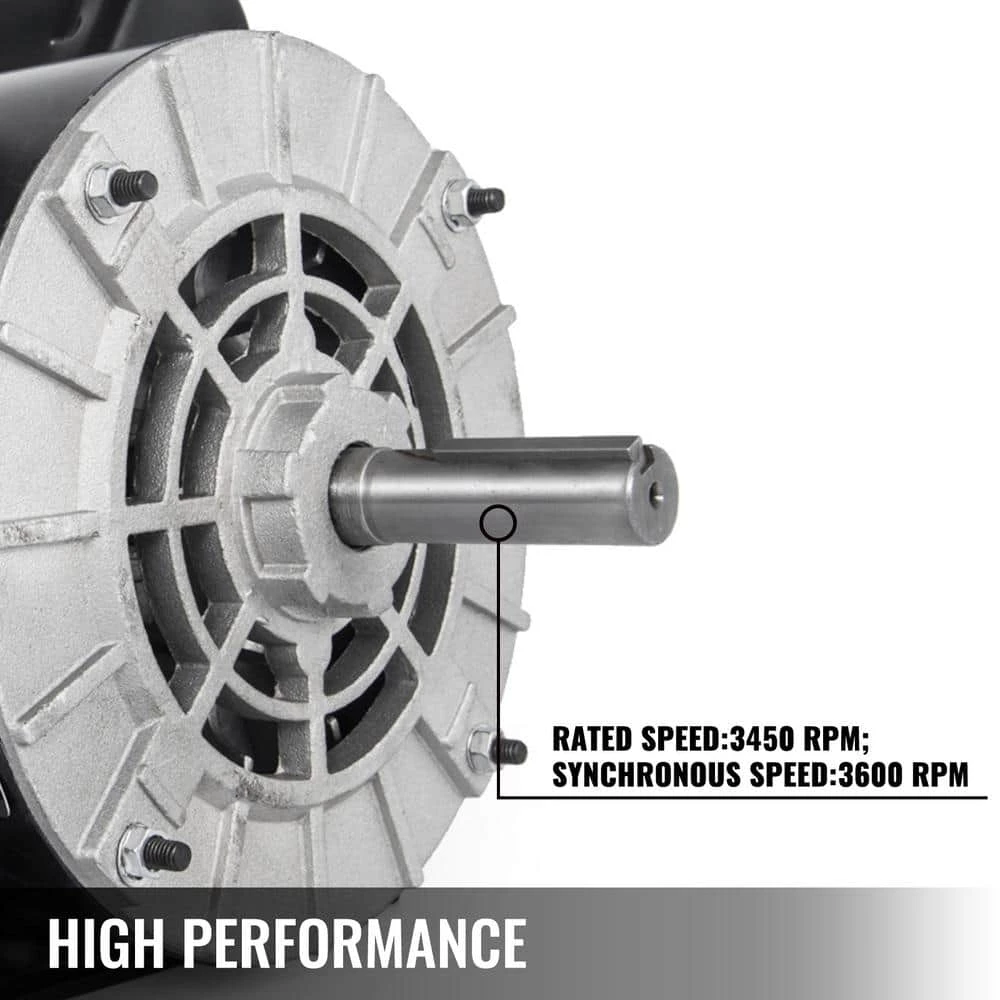 3 HP Electric Motor Single Phase AC Motor 3450 RPM 60 Hz 56 Frame SPL Rot-CCW Air Compressor Motor, 115/230 Volt by VEVOR 5 3 HP Electric Motor Single Phase AC Motor 3450 RPM 60 Hz 56 Frame SPL Rot-CCW Air Compressor Motor, 115/230 Volt by VEVOR - Image 3