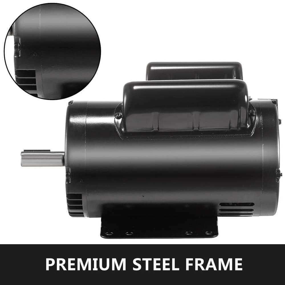 5 HP Electric Compressor Motor 3450 RPM 143 T/56 T Frame Single Phase 7/8 in. Shaft Diameter Air Compressor Motor by VEVOR 5 5 HP Electric Compressor Motor 3450 RPM 143 T/56 T Frame Single Phase 7/8 in. Shaft Diameter Air Compressor Motor by VEVOR - Image 3
