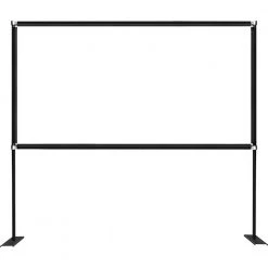 100 in. Projector Screen with Stand Portable Movie Screen 16:9 4K HD Wide Angle Projector Screen Stand for Outdoor Use by VEVOR