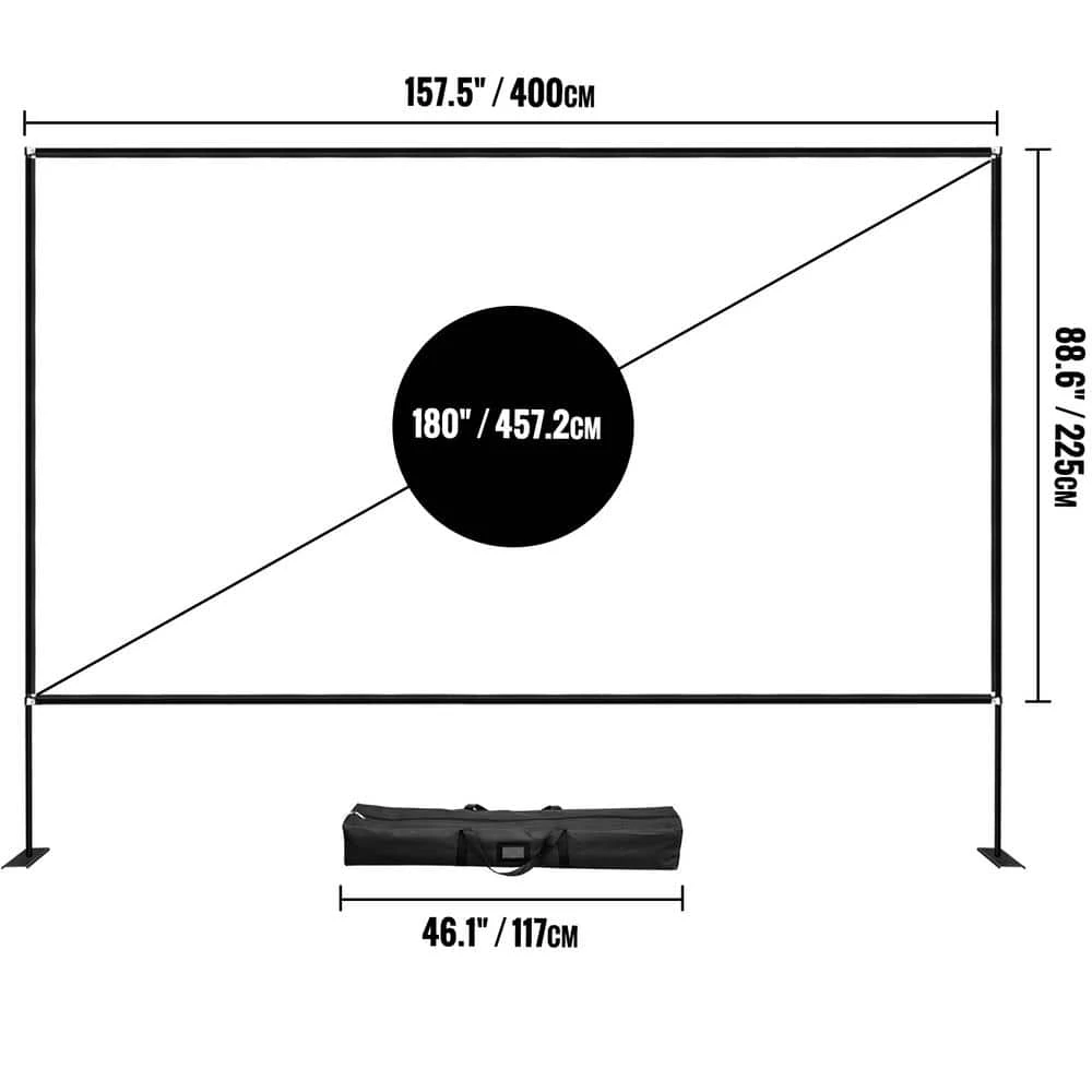 180 in. Movie Screen with Stand Portable Projector Screen 16:9 4K HD Wide Angle Outdoor Movie Screen with Storage Bag by VEVOR 10 180 in. Movie Screen with Stand Portable Projector Screen 16:9 4K HD Wide Angle Outdoor Movie Screen with Storage Bag by VEVOR - Image 8