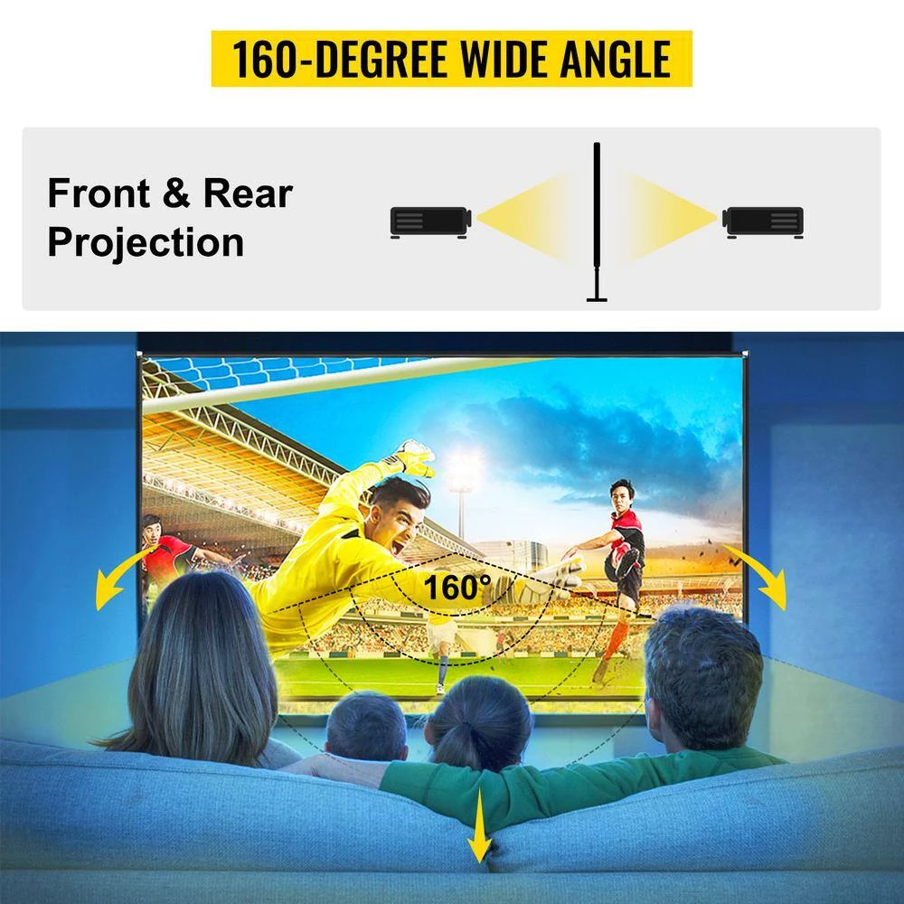 90 in. Outdoor Movie Screen with Stand Portable Movie Screen 16:9 HD Wide Angle Projector Screen for Office Home Theater by VEVOR 4 90 in. Outdoor Movie Screen with Stand Portable Movie Screen 16:9 HD Wide Angle Projector Screen for Office Home Theater by VEVOR - Image 3