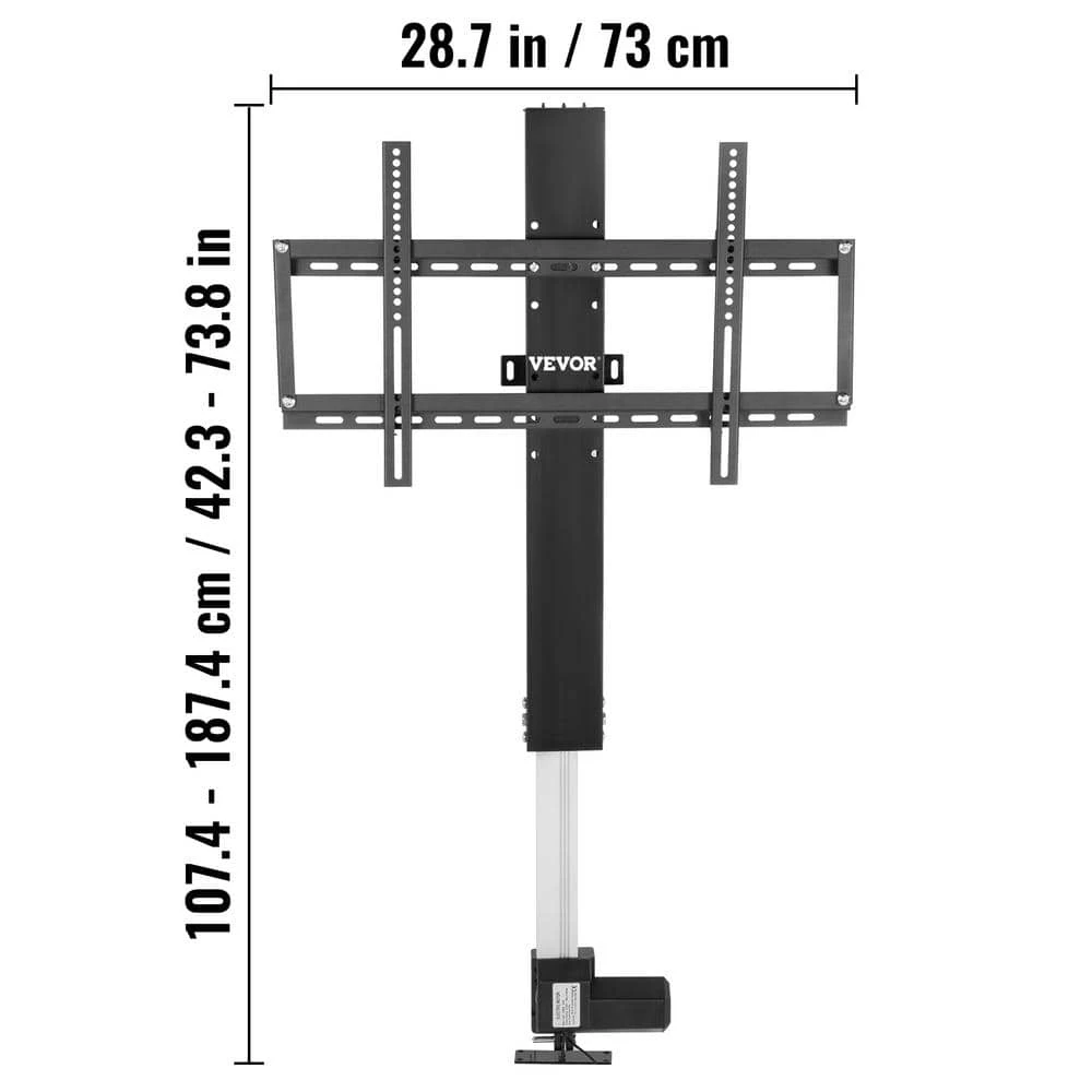 Motorized TV Lift Fit for Max 60 in. Motorized TV Mount Height Adjust 42 in. -73 in. TV Lift with Remote Load 132 lb. by VEVOR 9 Motorized TV Lift Fit for Max 60 in. Motorized TV Mount Height Adjust 42 in. -73 in. TV Lift with Remote Load 132 lb. by VEVOR - Image 7