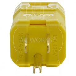 15 Amp 125-Volt NEMA 5-15P Square Household Plug with UL, C-UL Approval by AC WORKS -AC WORKS Shop yellow ac works electrical plugs connectors asq515p yw 4f 1000