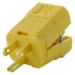 15 Amp 125-Volt NEMA 5-15P Square Household Plug with UL, C-UL Approval by AC WORKS -AC WORKS Shop yellow ac works electrical plugs connectors asq515p yw 76 1000