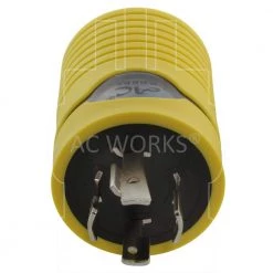 RV Generator Adapter 4-Prong L14-20P Locking Plug to RV TT-30 RV 30 Amp Connector by AC WORKS -AC WORKS Shop yellow ac works plug adapters rvl1420tt d 4f 1000